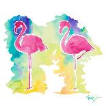 Sunset Flamingo Square I-Nola James-Art Print