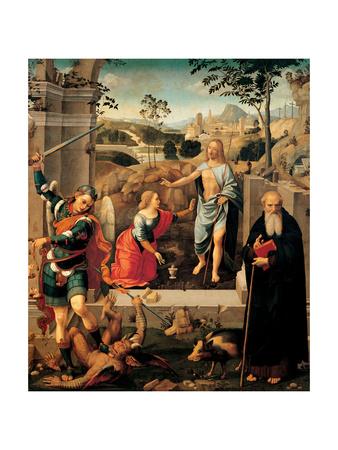 Noli Me Tangere Christ Appearing To Mary Magdalene With Saints Art Print Timoteo Viti Art Com
