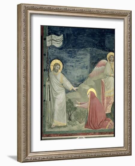 Noli Me Tangere, Detail of Christ and Mary Magdalene, c.1305-Giotto di Bondone-Framed Giclee Print