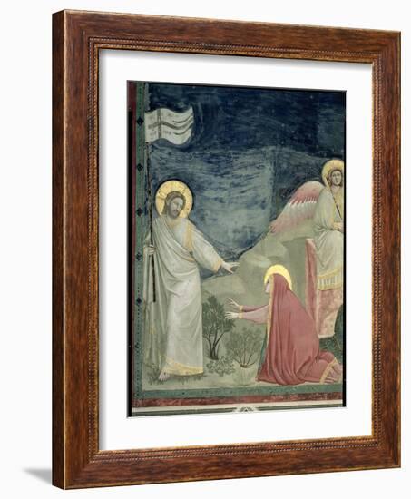 Noli Me Tangere, Detail of Christ and Mary Magdalene, c.1305-Giotto di Bondone-Framed Giclee Print