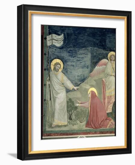 Noli Me Tangere, Detail of Christ and Mary Magdalene, c.1305-Giotto di Bondone-Framed Giclee Print