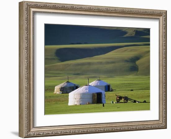 Nomads' Camp, Terkhin Valley, Arkhangai, Mongolia-Bruno Morandi-Framed Photographic Print