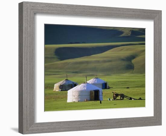 Nomads' Camp, Terkhin Valley, Arkhangai, Mongolia-Bruno Morandi-Framed Photographic Print