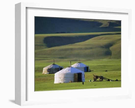 Nomads' Camp, Terkhin Valley, Arkhangai, Mongolia-Bruno Morandi-Framed Photographic Print