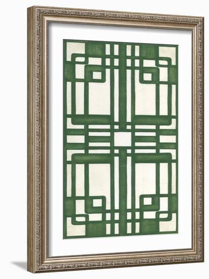 Non-Embellish Emerald Deco Panel II-Erica J. Vess-Framed Art Print