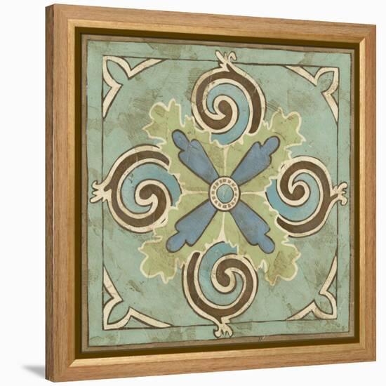 Non-Embellished Ornamental Tile V-null-Framed Stretched Canvas