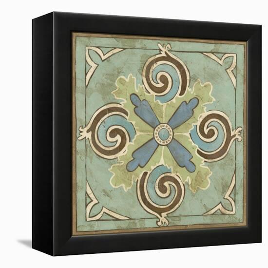 Non-Embellished Ornamental Tile V-null-Framed Stretched Canvas