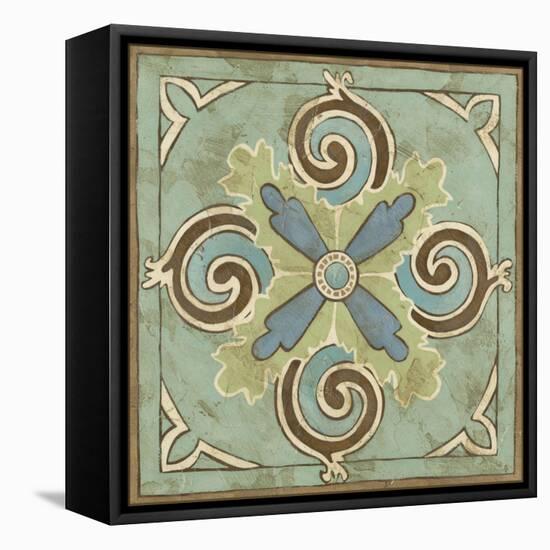 Non-Embellished Ornamental Tile V-null-Framed Stretched Canvas