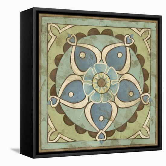 Non-Embellished Ornamental Tile VI-null-Framed Stretched Canvas