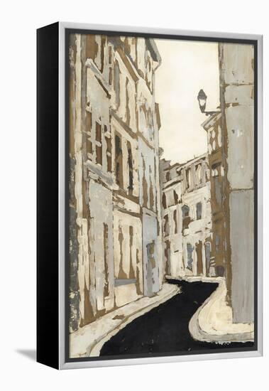 Non-Embellished Streets of Paris II-Megan Meagher-Framed Stretched Canvas