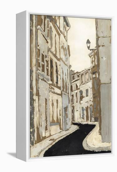 Non-Embellished Streets of Paris II-Megan Meagher-Framed Stretched Canvas