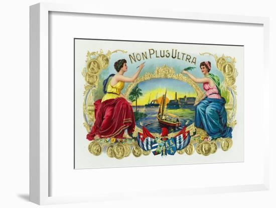 Non Plus Ultra Brand Cigar Box Label-Lantern Press-Framed Art Print