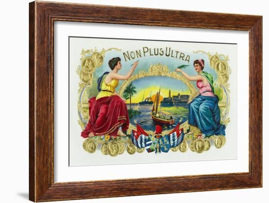 Non Plus Ultra Brand Cigar Box Label-Lantern Press-Framed Art Print