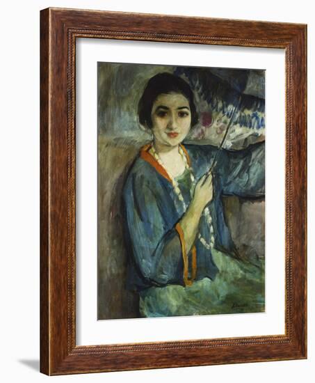 Nono with Umbrella; Nono a L'Ombrelle-Henri Lebasque-Framed Giclee Print