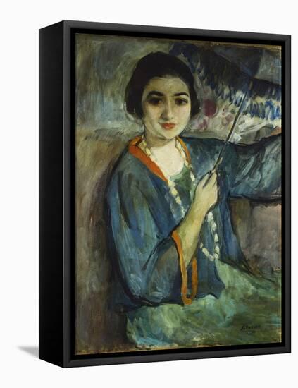 Nono with Umbrella-Henri Lebasque-Framed Premier Image Canvas