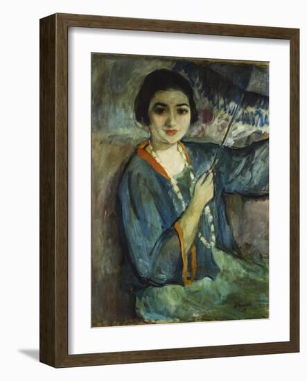 Nono with Umbrella-Henri Lebasque-Framed Giclee Print