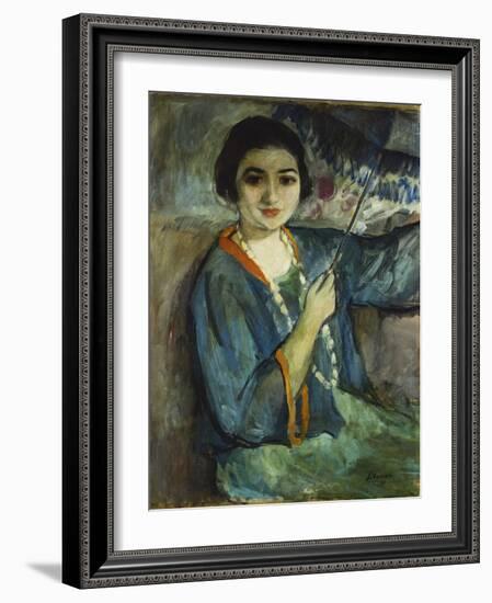 Nono with Umbrella-Henri Lebasque-Framed Giclee Print