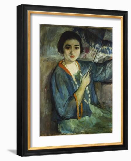 Nono with Umbrella-Henri Lebasque-Framed Giclee Print