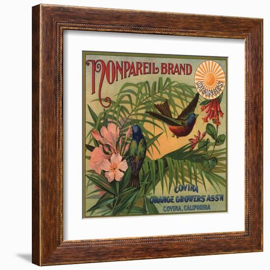 Nonpareil Brand - Covina, California - Citrus Crate Label-Lantern Press-Framed Art Print