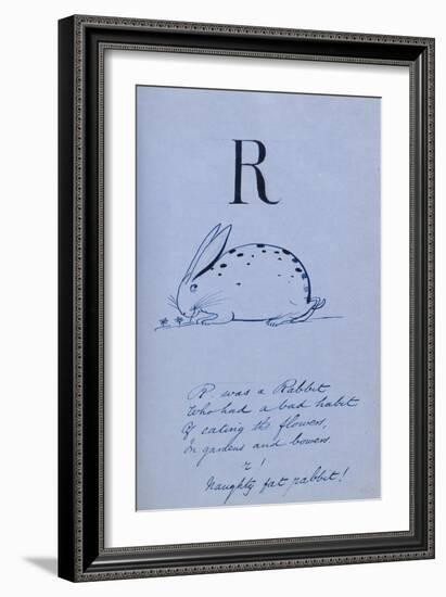 Nonsense Alphabet - R, 1860-Edward Lear-Framed Giclee Print