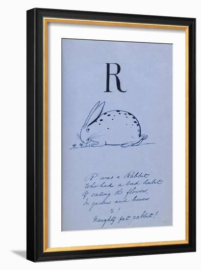 Nonsense Alphabet - R, 1860-Edward Lear-Framed Giclee Print