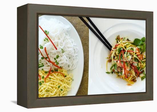 Noodles and seafood with vegetables, Vietnamese food, Vietnam, Indochina, Southeast Asia, Asia-Alex Robinson-Framed Premier Image Canvas