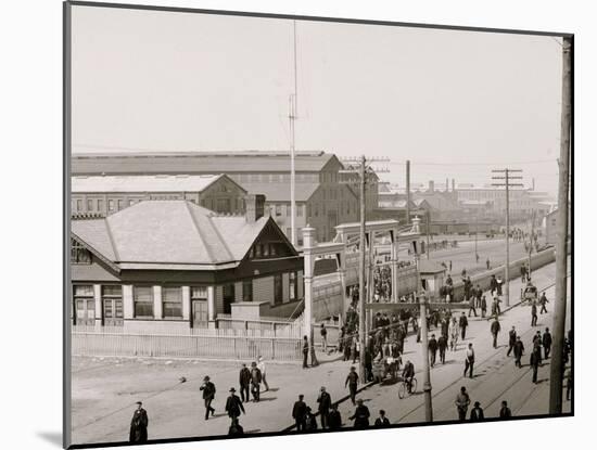 Noon Hour at the Shipyard, Newport News, Va.-null-Mounted Photo