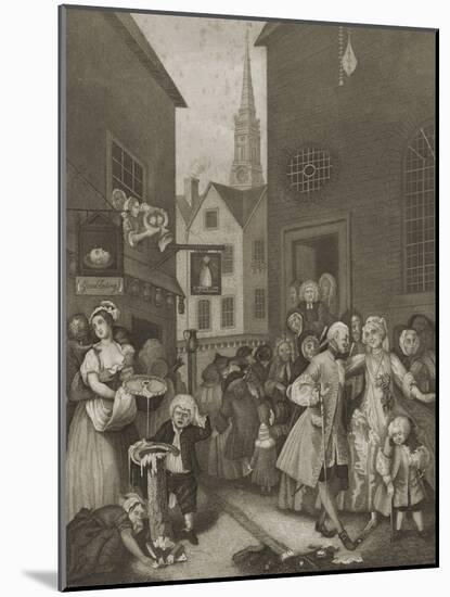 Noon in London streets-William Hogarth-Mounted Giclee Print