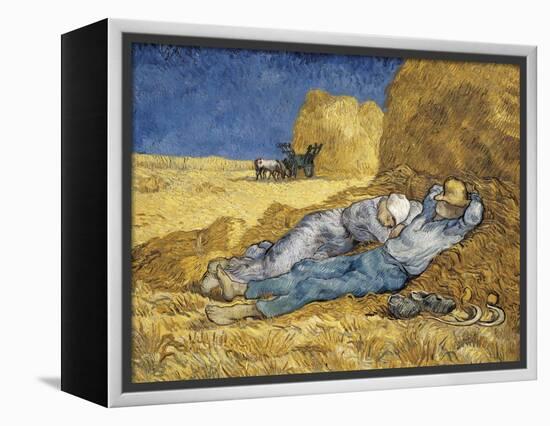 Noon, or the Siesta, after Millet-Vincent van Gogh-Framed Stretched Canvas