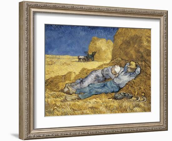 Noon, or the Siesta, after Millet-Vincent van Gogh-Framed Art Print