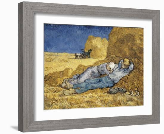 Noon, or the Siesta, after Millet-Vincent van Gogh-Framed Art Print