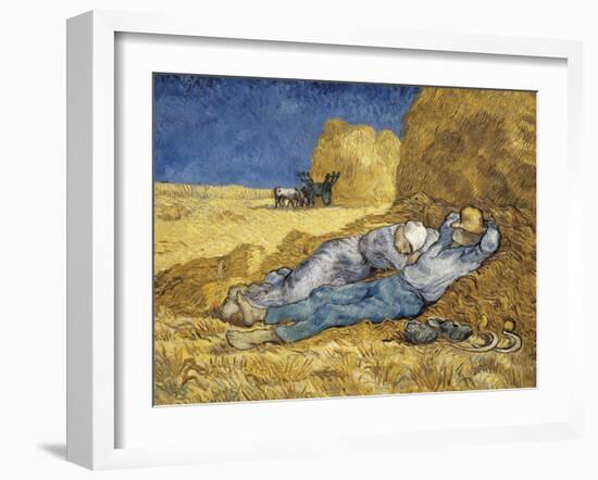 Noon, or the Siesta, after Millet-Vincent van Gogh-Framed Art Print