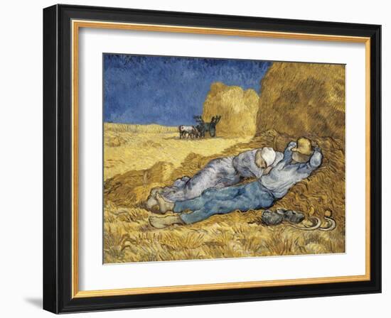 Noon, or the Siesta, after Millet-Vincent van Gogh-Framed Art Print