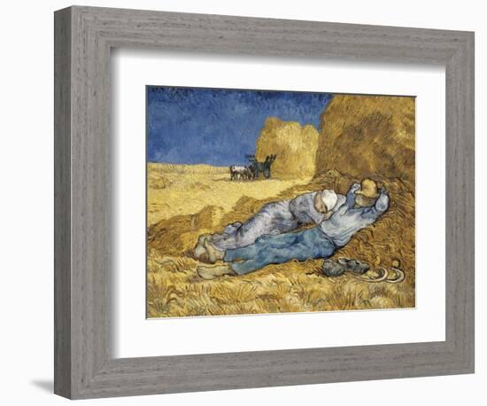 Noon, or the Siesta, after Millet-Vincent van Gogh-Framed Art Print