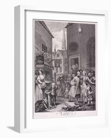 Noon, Plate II from Times of Day, 1738-William Hogarth-Framed Giclee Print