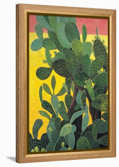 Nopal Cactus in Teotihuacan, 2001-Pedro Diego Alvarado-Framed Premier Image Canvas