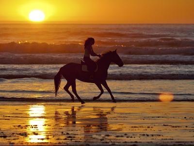 'Girl on a Running Horse on the Beach' Photographic Print - Nora