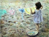 Little Girl Playing in Water on Beach-Nora Hernandez-Giclee Print