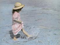 Little Girl Playing in Water on Beach-Nora Hernandez-Giclee Print