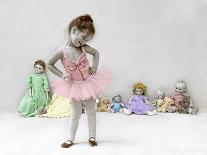 Little Ballerina in Pink with Dolls-Nora Hernandez-Giclee Print