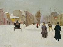 The Boulevard De Clichy under Snow-Norbert Goeneutte-Premier Image Canvas