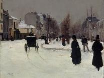 The Boulevard De Clichy under Snow-Norbert Goeneutte-Framed Premier Image Canvas