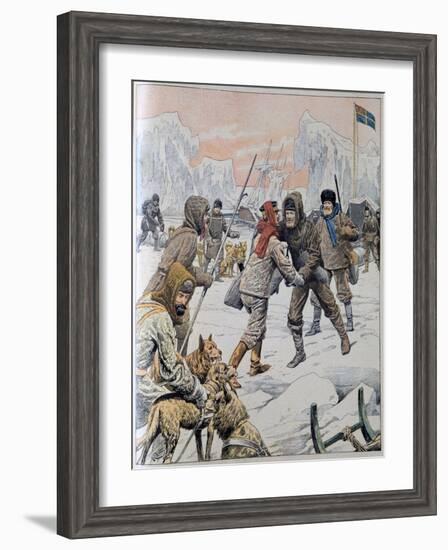 Nordenskjold Rescued from Snow Hill Island, Antarctica, 1903-null-Framed Giclee Print