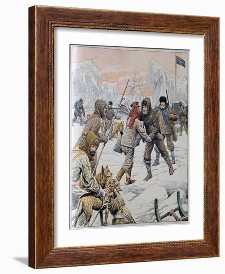 Nordenskjold Rescued from Snow Hill Island, Antarctica, 1903-null-Framed Giclee Print