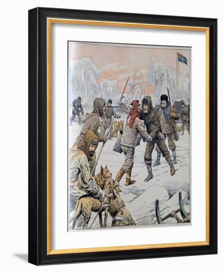 Nordenskjold Rescued from Snow Hill Island, Antarctica, 1903-null-Framed Giclee Print