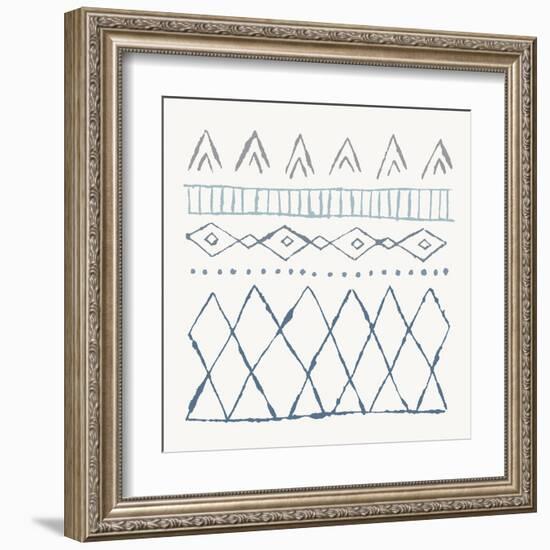 Nordic Vibes III Blue-Moira Hershey-Framed Art Print