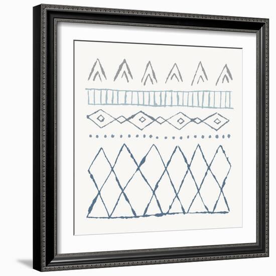 Nordic Vibes III Blue-Moira Hershey-Framed Art Print