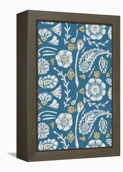 Nordic Woodcut Pattern X-Daphne Brissonnet-Framed Stretched Canvas