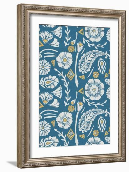 Nordic Woodcut Pattern X-Daphne Brissonnet-Framed Art Print