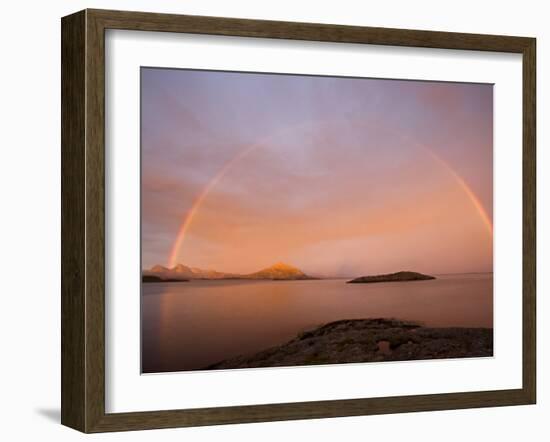 Nordland, Helgeland, A Rainbow at Midnight, Norway-Mark Hannaford-Framed Photographic Print